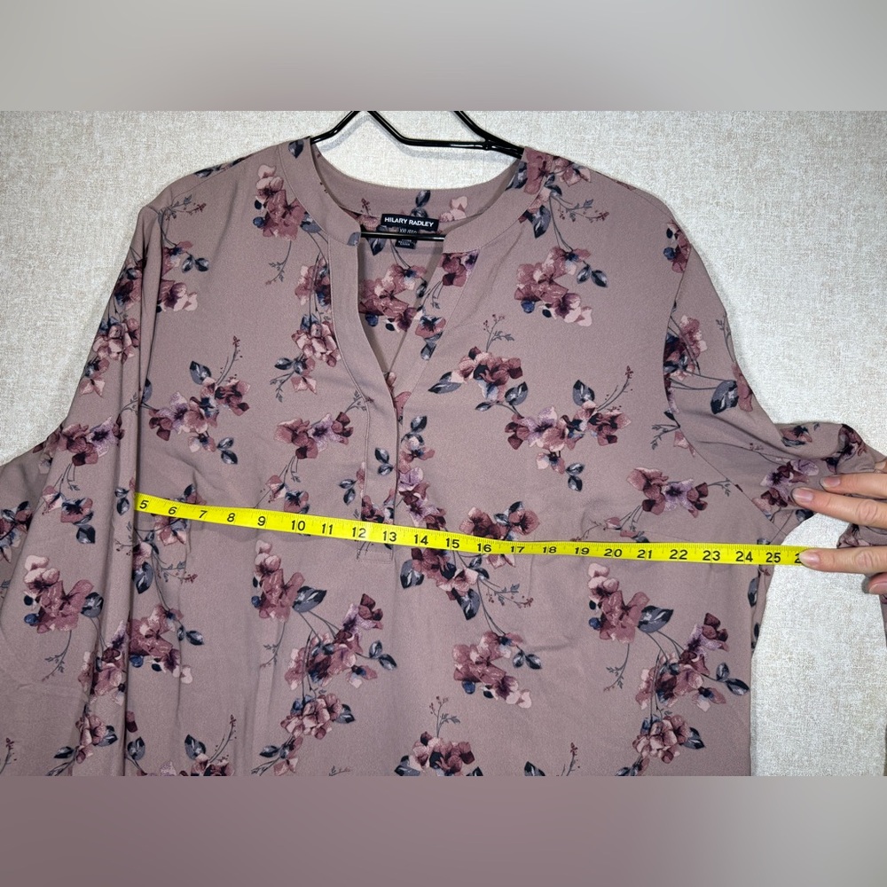 Hilary Radley Mauve Floral Business Casual Blouse Size XXL - Picture 4 of 9